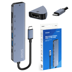 Savio AK 82 hub de interfaz USB Tipo C 5000 Mbit s Negro