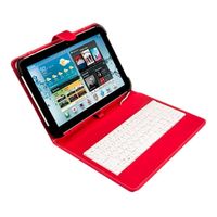 Miniatura 1 de FUNDA + TECLADO MICRO USB 9"-10.1" SILVER HT ROJA/BLANCO