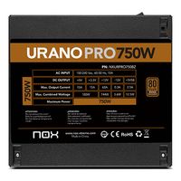 Miniatura 9 de Fuente Alimentación 750W NOX Urano PRO 750W Bronze 80 PLUS Bronze  Negro