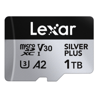 Miniatura 1 de LEXAR 1TB MICROSDXC UHS-I HIGH-PERFORMANCE SILVER PLUS UP TO 205MB/S READ 150MB/S WRITE C10 A2 V30 U3,WITH ADAPTER