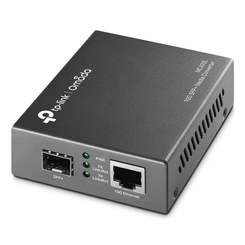 CONVERTIDOR FIBRA TP-LINK MC420L OMADA RJ45 10Gb A RANURA SFP+ GIGA MiniGBIC MONTAJE EN CHASIS