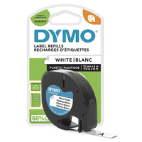Miniatura 1 de CINTAS LETRATAG PLASTICO 12MM X 4 M NEGRO/BLANCO DYMO S0721660