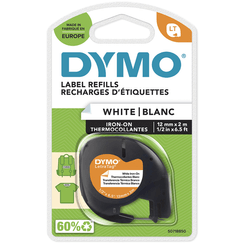 CINTA ROTULADORA LETRATAG ROPA 12MMX2M NEGRO/BLANCO DYMO S0718850