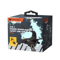 Miniatura 2 de CANYON Gaming Soporte elastico para mouse 2 en 1-concentrador USB 2.0-concentrador USB 4-cable trenzado 1,5 m--luz LED-Negro