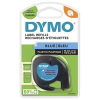Miniatura 3 de CINTA ROTULADORA LETRATAG 12MMX4M NEGRO/AZUL DYMO S0721650