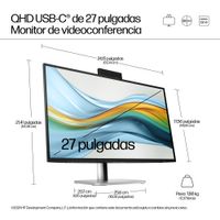 Miniatura 6 de HP Monitor de videoconferencia QHD USB-C HP Pro de la serie 5 de 27 pulgadas: 527pm  Series 5 Pro 27" LCD IPS Quad HD HDMI Altavoces