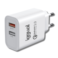 Miniatura 1 de iggual Cargador 2xUSB carga rápida QC3.0 30W