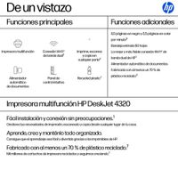 Miniatura 4 de HP DeskJet Multifunción A4Wifi Thermal Inkjet Dúplex DeskJet 4320 Inalámbrico All-in-One Color Impresora, Instant Ink