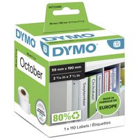 Miniatura 3 de DYMO Etiqueta LW lomo archivadores, 1 rollo etiquetas (110) Papel blanco