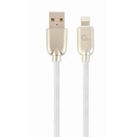 Miniatura 2 de CABLE DE DATOS Y CARGA GEMBIRD 8 PINES DE CAUCHO PREMIUM, 1 M, BLANCO