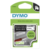Miniatura 1 de CINTA ROTULADORA D1 19MMX5.5M POLIESTER NEGRO/BLANCO DYMO S0718070