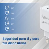 Miniatura 9 de iggual Cargador doble USB QC3.0 + tipo C PD 20W