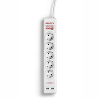 Miniatura 1 de REGLETA ELECTRICA SPS SAFE 5+ 5 TOMAS  SCHUKO + 2 USB IN