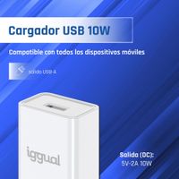 Miniatura 4 de iggual cargador de pared 1xUSB 5V/2A (10W)