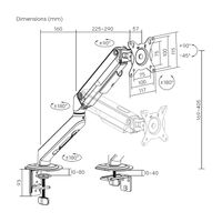 Miniatura 8 de AISENS Soporte de Mesa Eco Contrapeso Giratorio e Inclinable para Monitor TV 9KG  3 Pivotes  1 Brazo  de 17  32   Negro