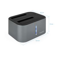 Miniatura 7 de Tooq TQDS-805G Dock Station Doble Bahía HDD Gris
