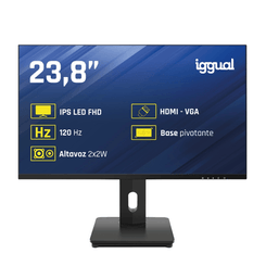 IGGUAL Monitor 24" VGA HDMI 120Hz pivotante AA MM   24" LED IPS Full HD HDMI VGA Altavoces