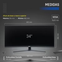 Miniatura 10 de IGGUAL Monitor 34" UWQHD 1ms 2DP 2HDMI MM AA Curvo   34" LED VA Wide Quad HD HDMI Altavoces