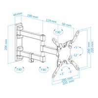 Miniatura 3 de Tooq Soporte TV LP2142TNL-B 13-42 Gir/Incl 3P Ne