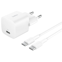 Miniatura 1 de CARGADOR USB BELKIN WCA012KQ1MWH-B6 USB-C PD 25W + CABLE USB-C A USB-C 1m COLOR BLANCO