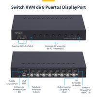 Miniatura 7 de Switch KVM de 8 Puertos DisplayPort 4K 60Hz - 1U para Rack