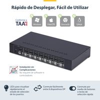 Miniatura 8 de Switch KVM de 8 Puertos DisplayPort 4K 60Hz - 1U para Rack
