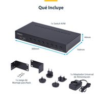 Miniatura 9 de Switch KVM de 8 Puertos DisplayPort 4K 60Hz - 1U para Rack
