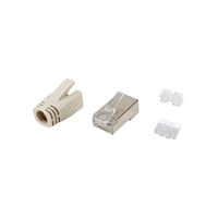 Miniatura 1 de KIT 100 CONECTORES RJ45 EQUIP CATEGORIA 6A 121182 APANTALLADO CON CAPUCHON Y GUIA