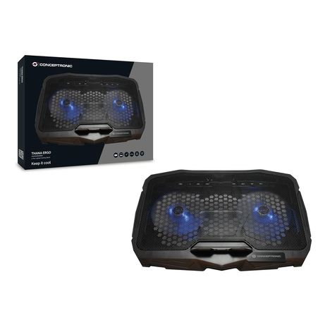 BASE REFRIGERACION PARA PORTATILES CONCEPTRONIC 2 VENTILADORES 125MM HASTA 15,6" - Imagen 5 de 5 BASE REFRIGERACION PARA PORTATILES CONCEPTRONIC 2 VENTILADORES 125MM HASTA 15,6" - Imagen 5 de 5