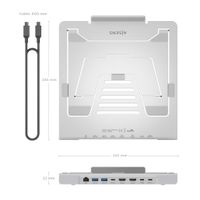 Miniatura 6 de AISENS - SOPORTE DE SOBREMESA AJUSTABLE PARA PORTATIL / TABLET CON USB-C DOCKING 7 EN 1, GRIS