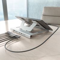 Miniatura 8 de AISENS - SOPORTE DE SOBREMESA AJUSTABLE PARA PORTATIL / TABLET CON USB-C DOCKING 7 EN 1, GRIS
