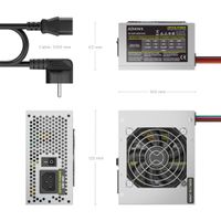 Miniatura 4 de AISENS - FUENTE ALIMENTACION SFX 500W CON CABLE DE ALIMENTACION OEM, PLATA