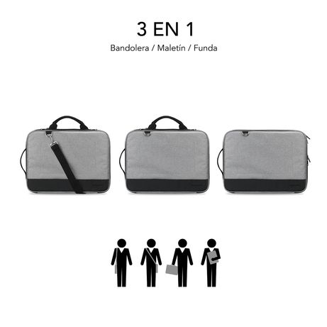 MALETIN PORTATIL SUBBLIM ADVANCE 13,3 - 14´´ GREY - Imagen 3 de 7 MALETIN PORTATIL SUBBLIM ADVANCE 13,3 - 14´´ GREY - Imagen 3 de 7