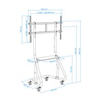Miniatura 2 de Tooq FS20200M-B Soporte Suelo Ruedas/Bases 60-105