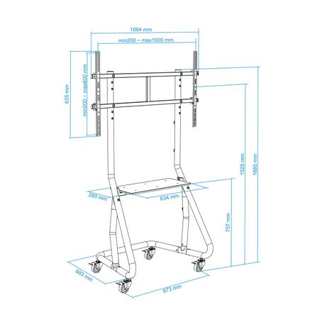 Tooq FS20200M-B Soporte Suelo Ruedas/Bases 60-105 - Imagen 2 de 10 Tooq FS20200M-B Soporte Suelo Ruedas/Bases 60-105 - Imagen 2 de 10