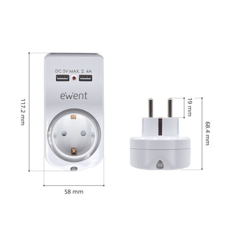 Ewent Cargador USB 4en1 2.4A - Imagen 3 de 6 Ewent Cargador USB 4en1 2.4A - Imagen 3 de 6
