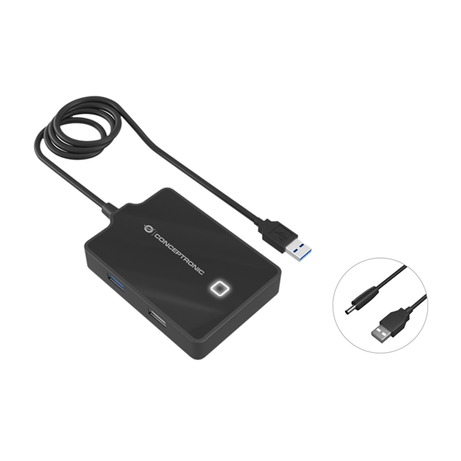 HUB USB 2.0 & 3.0 CONCEPTRONIC HUBBIES10B 4 PUERTOS Y CABLE DE 90CM - Imagen 1 de 4 HUB USB 2.0 & 3.0 CONCEPTRONIC HUBBIES10B 4 PUERTOS Y CABLE DE 90CM - Imagen 1 de 4