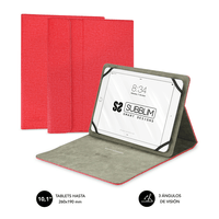 Miniatura 1 de FUNDA STAND 10,1´´ UNIVERSAL SUBBLIM RED