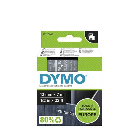D1 - CINTAS DYMO 12MMX7M BLANC/TRAN - Imagen 11 de 12 D1 - CINTAS DYMO 12MMX7M BLANC/TRAN - Imagen 11 de 12