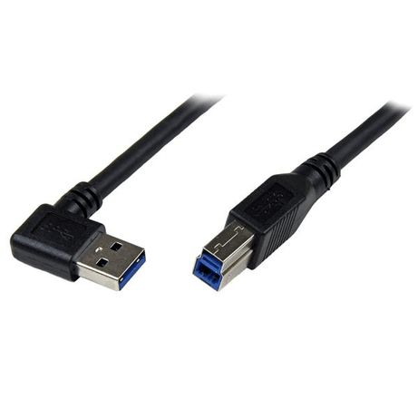 1m Black USB 3 Cable Right Angle A to B - Imagen 1 de 6 1m Black USB 3 Cable Right Angle A to B - Imagen 1 de 6