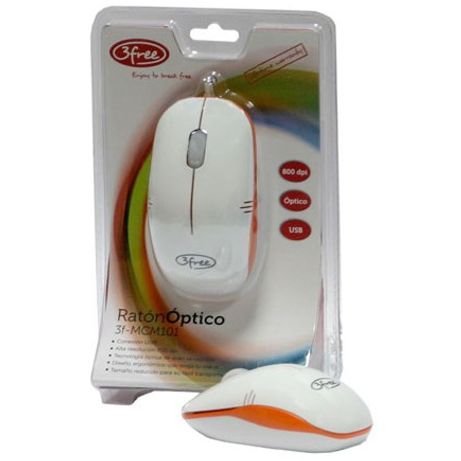 RATON 3FREE OPTICO MCM101 BLANCO/NARANJA USB - Imagen 6 de 6 RATON 3FREE OPTICO MCM101 BLANCO/NARANJA USB - Imagen 6 de 6