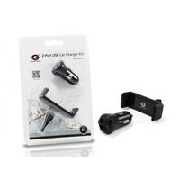 Miniatura 4 de CARGADOR COCHE CONCEPTRONIC CUSBCAR2AKIT USB 2A NEGRO + SOPORTE