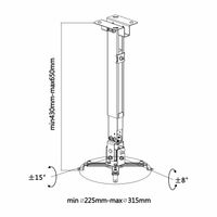 Miniatura 6 de AISENS CWP01TSE-047 SOPORTE PROYECTOR INCLINABLE TECHO NEGRO