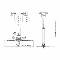 Miniatura 6 de AISENS CP02TSRE-051 SOPORTE DE TECHO PARA PROYECTOR HASTA 20KG PASACABLES NEGRO
