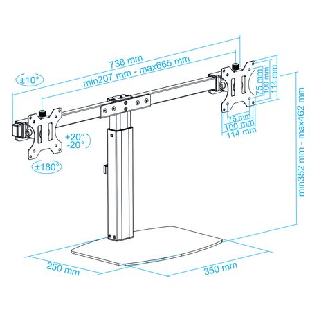 SOPORTE MESA MONITOR/TV TOOQ DB1727TN-B 17´´/27´´ MAX.6KG NEGRO 2 BRAZOS - Imagen 2 de 14 SOPORTE MESA MONITOR/TV TOOQ DB1727TN-B 17´´/27´´ MAX.6KG NEGRO 2 BRAZOS - Imagen 2 de 14