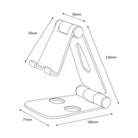 Miniatura 2 de AISENS Soporte De Sobremesa Tamaño XL Ajustable (2 Pivotes) Para Movil / Tablet, Plata