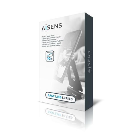 AISENS Soporte De Sobremesa Tamaño XL Ajustable (2 Pivotes) Para Movil / Tablet, Plata - Imagen 3 de 7 AISENS Soporte De Sobremesa Tamaño XL Ajustable (2 Pivotes) Para Movil / Tablet, Plata - Imagen 3 de 7