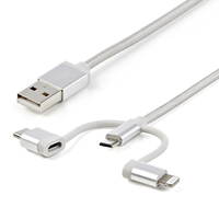 Miniatura 1 de 1M 3 IN 1 CHARGER - LIGHTNING USB C OR MICRO-USB - BRAID ED