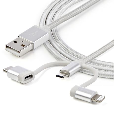 1M 3 IN 1 CHARGER - LIGHTNING USB C OR MICRO-USB - BRAID ED - Imagen 3 de 8 1M 3 IN 1 CHARGER - LIGHTNING USB C OR MICRO-USB - BRAID ED - Imagen 3 de 8