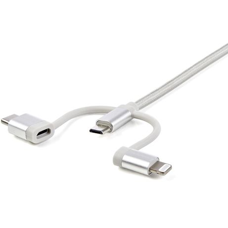 1M 3 IN 1 CHARGER - LIGHTNING USB C OR MICRO-USB - BRAID ED - Imagen 6 de 8 1M 3 IN 1 CHARGER - LIGHTNING USB C OR MICRO-USB - BRAID ED - Imagen 6 de 8